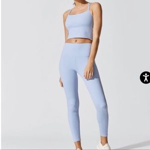 CARBON38 / POWDER BLUE RIBBED LEGGING